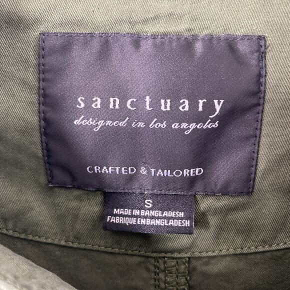 Sanctuary Jacket Womens Small Military Green Drawstring Waist Pockets Snap Up - Picture 5 of 11
